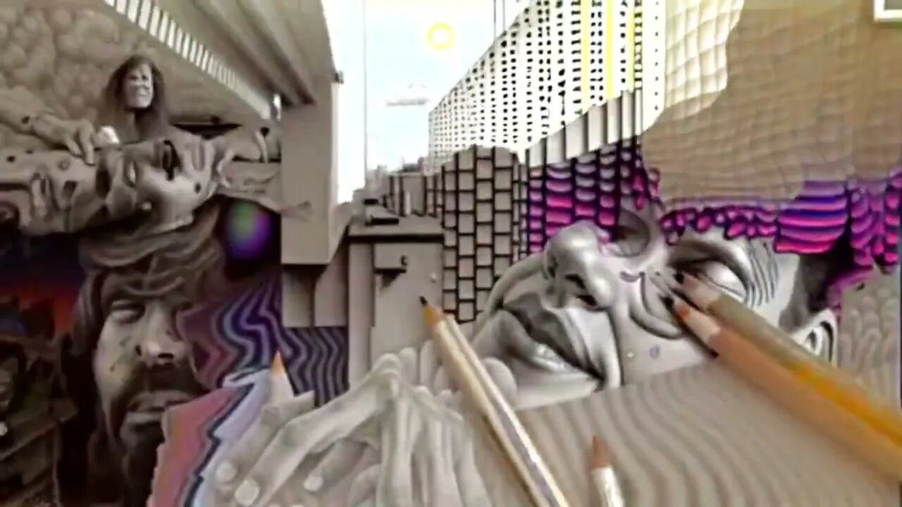 Deforum Hybrid Video - Walking in London with R Crumb and Alex Grey
