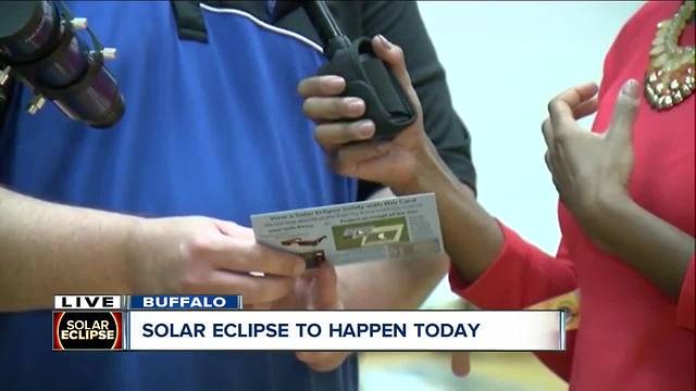 Buffalo State College sets up for "Eclipse View and Do" Party