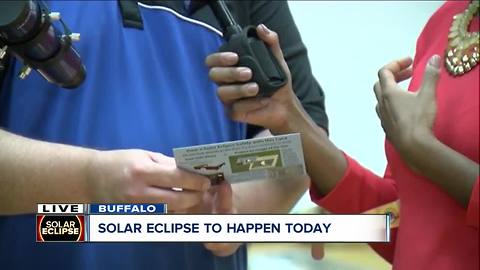 Buffalo State College sets up for "Eclipse View and Do" Party