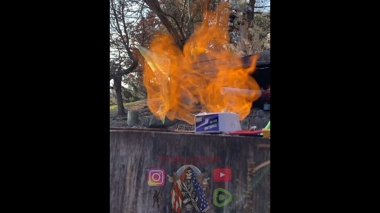 Chopping a LIPO Battery and watching it Explode