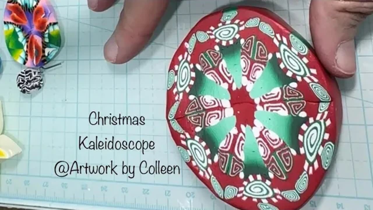 Christmas Kaleidoscope cane @ArtworkByColleen