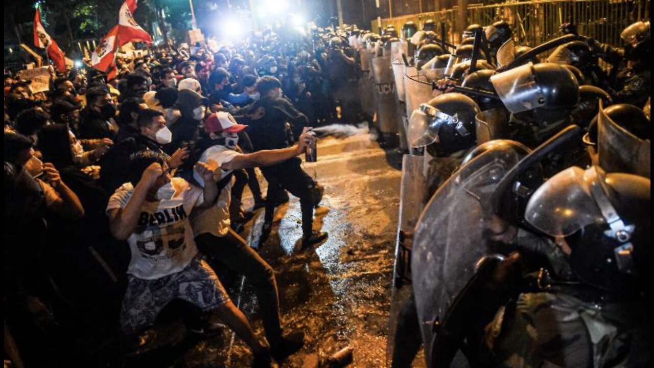 Dozens wounded in Peru as protesters and police clash amid political crisis