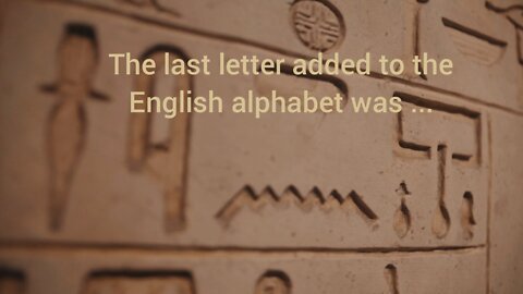 Fact about alphabet...