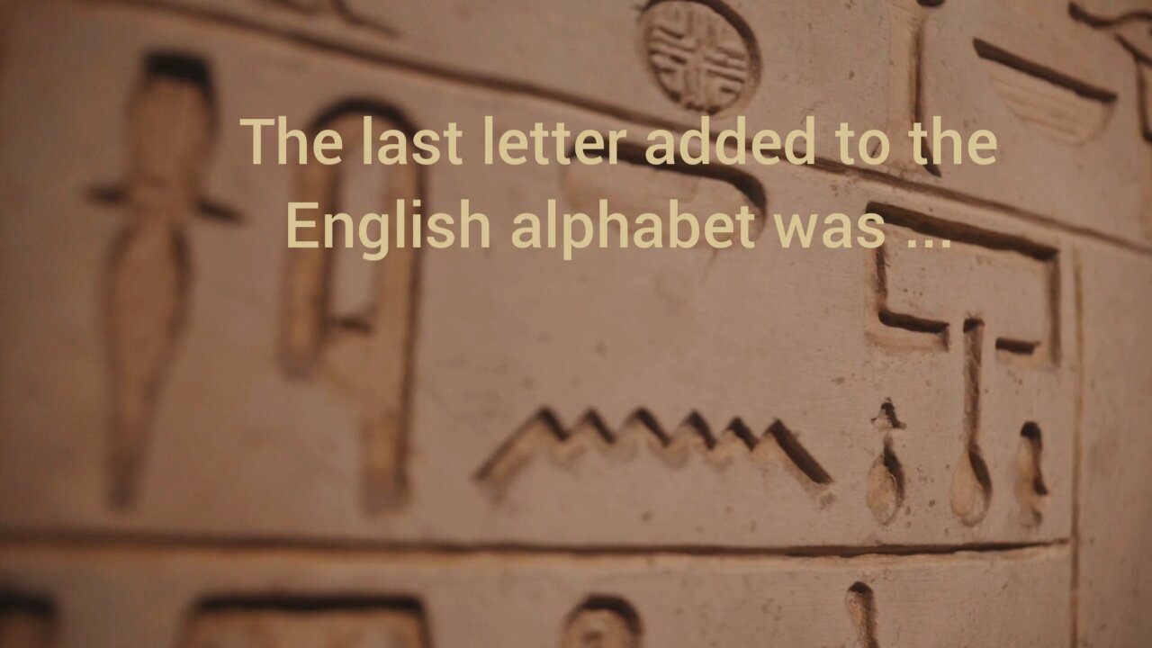 Fact about alphabet...