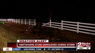 Hartshorne store demolished during storm