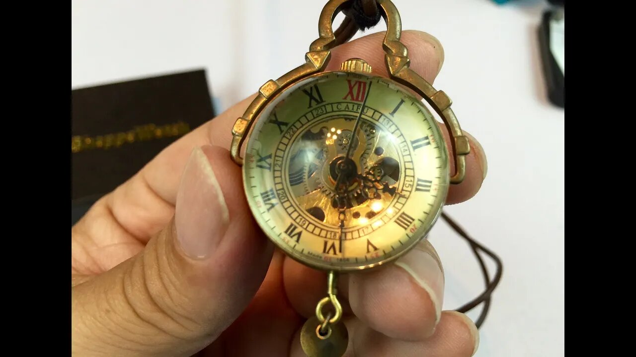 Skeleton Pendant hand wind Pocket Watch Steampunk Vintage Crystal Ball PW13 - giveaway Sep 10, 2016