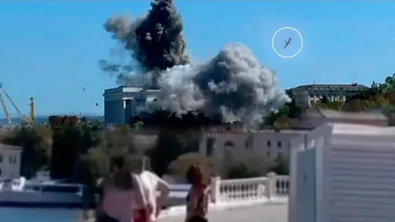 Moment when Russian headquarters in Crimea is hit by Storm Shadow missile