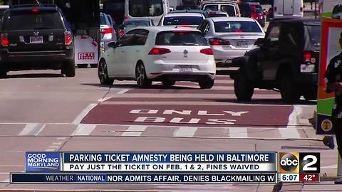 Baltimore City to offer two day amnesty for parking tickets