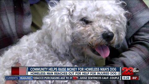 Community raises money for homeless man's dog