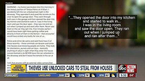 Burglars using garage door openers to break into Tampa homes