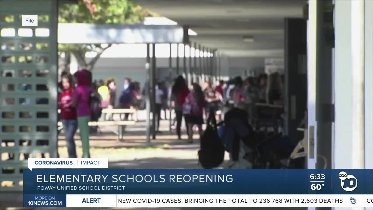 Poway Unified elementary schools reopen