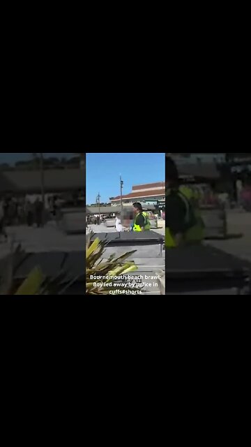 Bournemouth beach brawl Boy led away by police in cuffs #shorts #bournemouthbeach