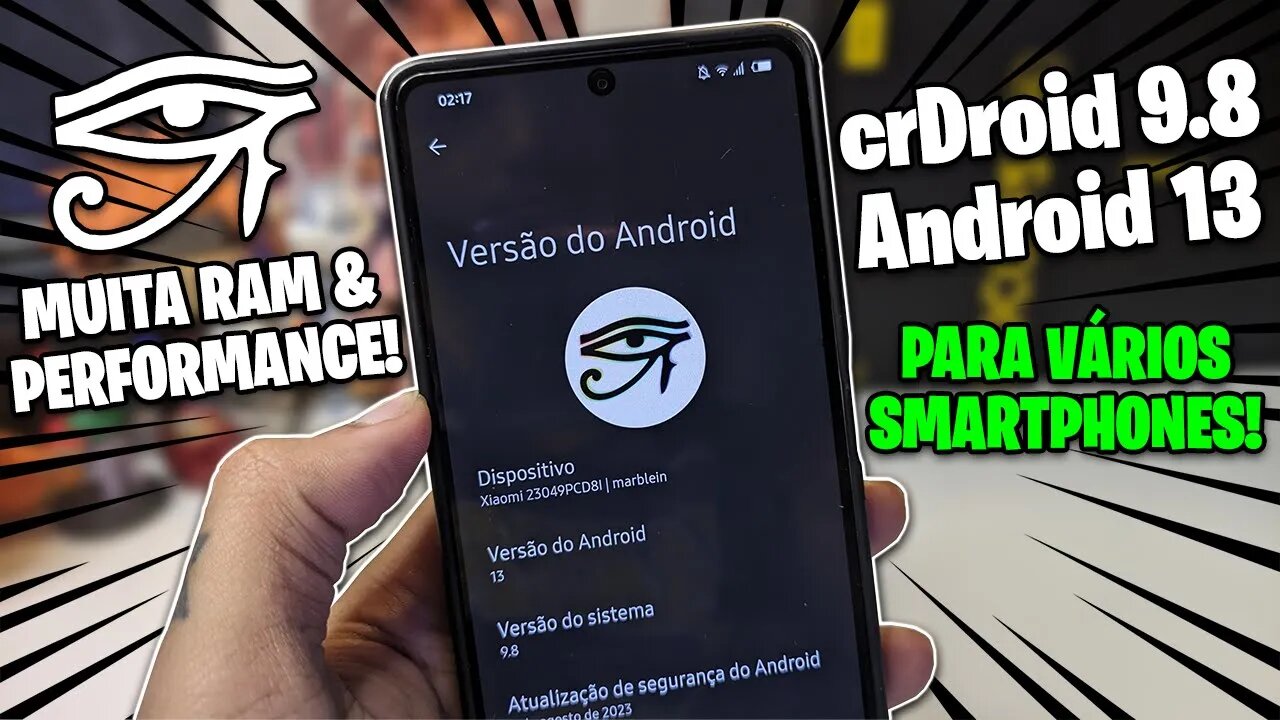 ROM crDroid v9.8 | Android 13 | MUITA PERFORMANCE E RAM LIVRE!