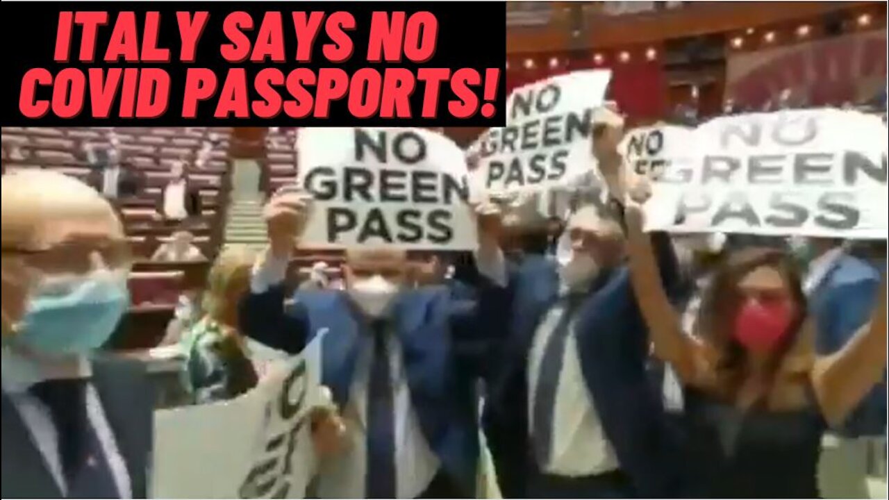 Riot In Italian Parliament Over "Green Pass" Vaccine Passports!