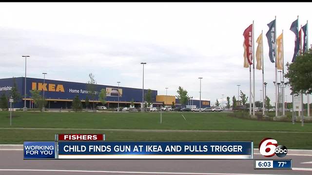 Child fires loaded gun found inside sofa at IKEA