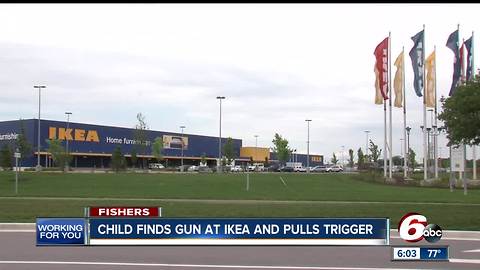 Child fires loaded gun found inside sofa at IKEA