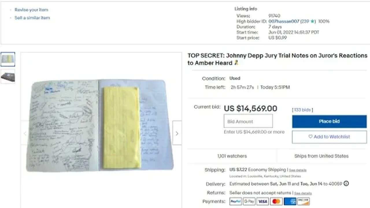 Concluding the Notebook Auction for Charity