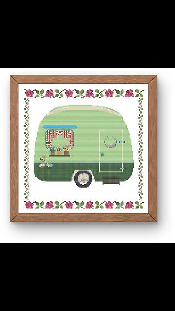 COSY CARAVAN Cross Stitch Pattern by Welovit | welovit.net | #welovit