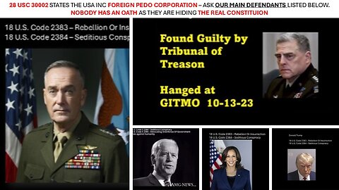 In the REAL WORLD, OUR DEFENDANTS/TRAITORS WOULD NOT BE ABLE TO WORK IN OUR NATION W/OUT AN OATH