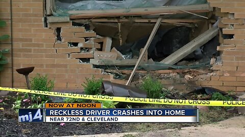 Reckless driver crashes into home near 72nd & Cleveland