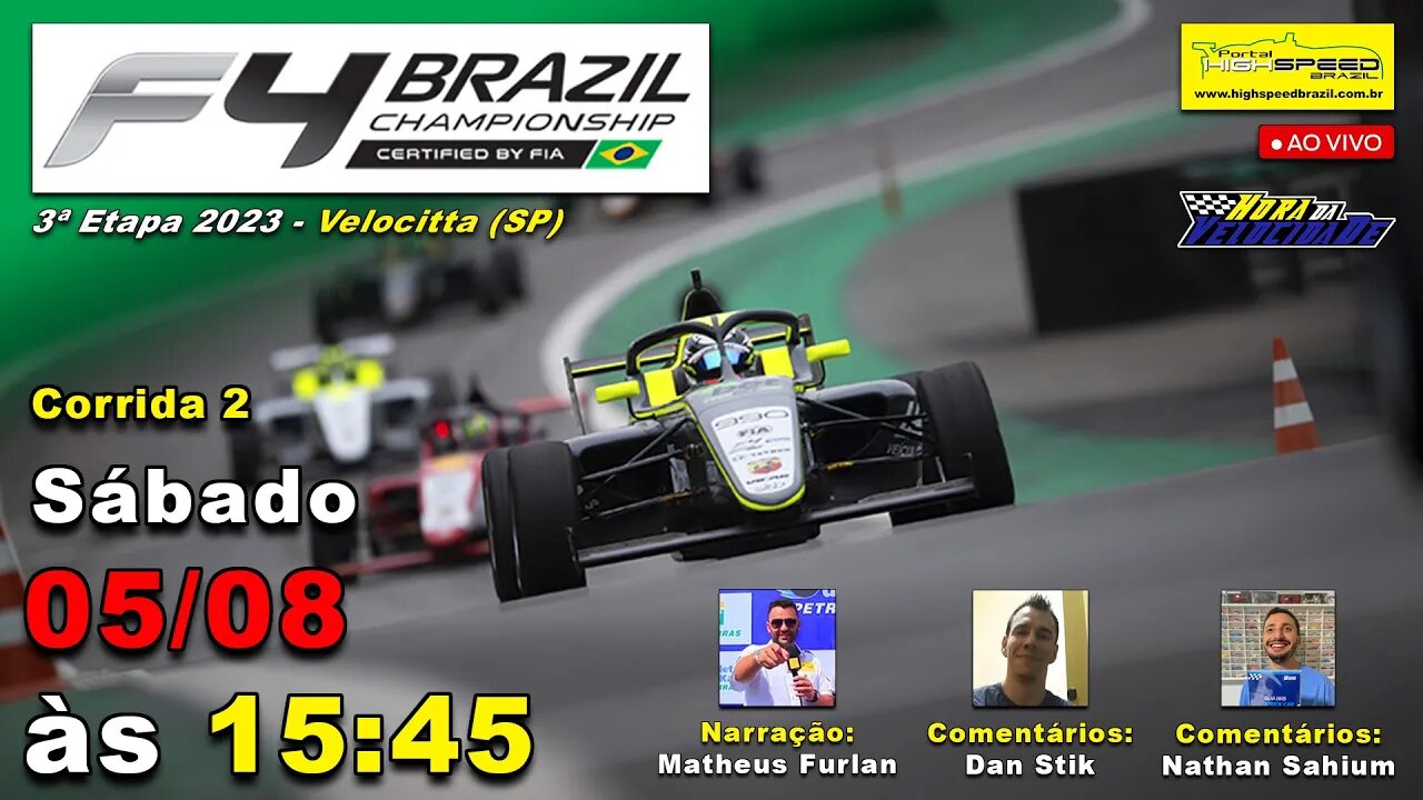 🔴 FÓRMULA 4 BRAZILIAN CHAMPIONSHIP | Corrida 2 | 3ª Etapa 2023 | Velocitta (SP) | Ao Vivo