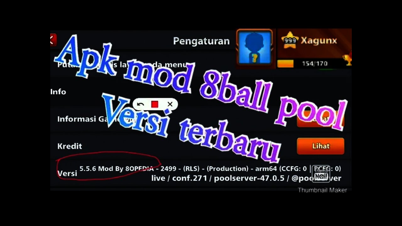 Hack 8ball pool Apk mod terbaru v5.5.6 | cit long line 8ball pool