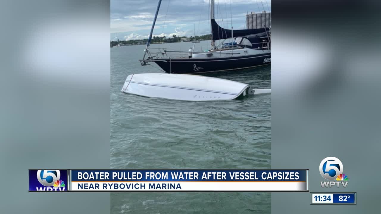 Coast Guard rescues 57-year-old man after boat capsizes near Rybovich Marina