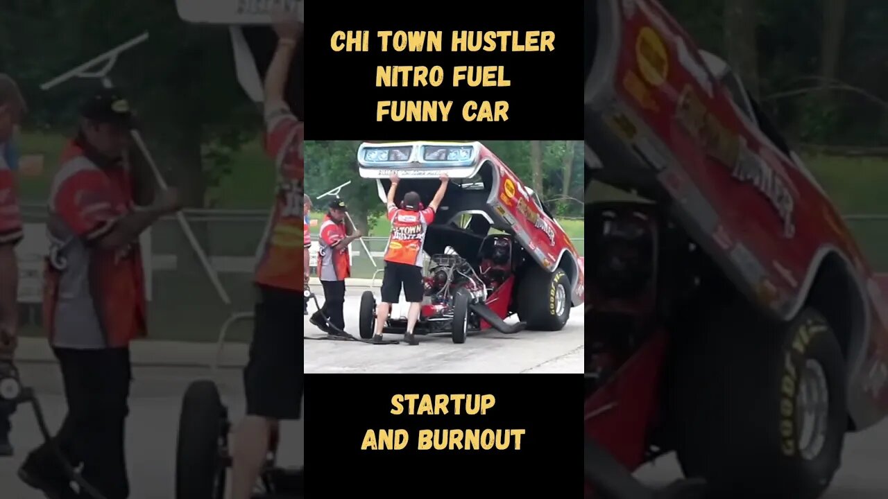 Chi Town Hustler Nitro Fuel Funny Car Startup and Burnout! #shorts