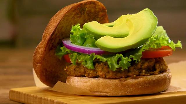 White Bean & Quinoa Burgers with Avocado and Sriracha Mayo