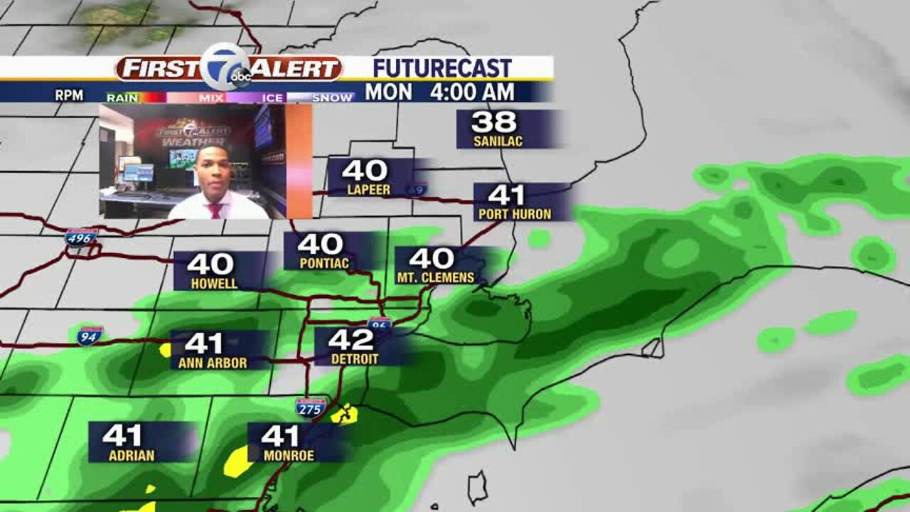 Milder temps with rain