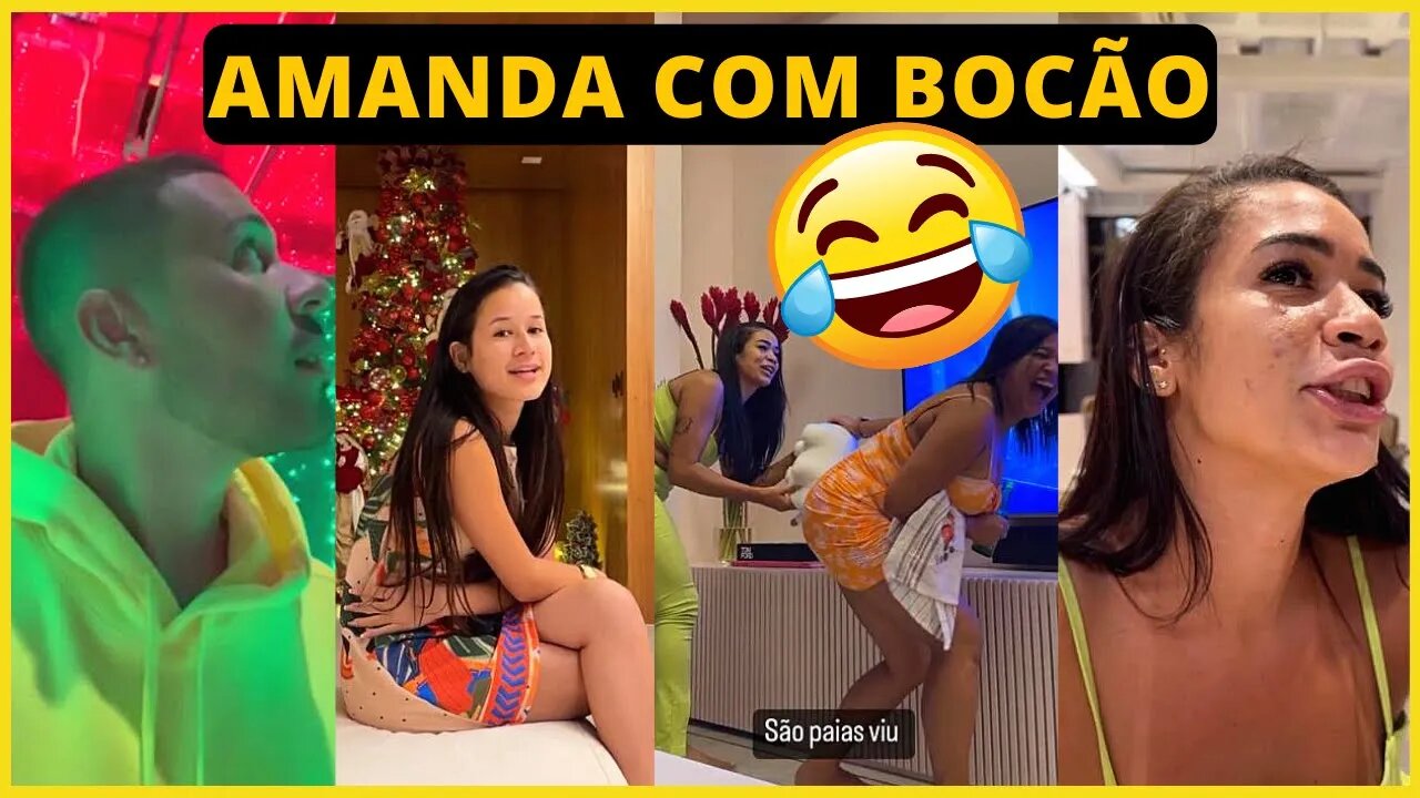 AMANDA PÁIA APARECE COM A BOCA TRONCHA E CAUSA ESPANTO NA INTERNET E CARLINHOS SE DIVERTE