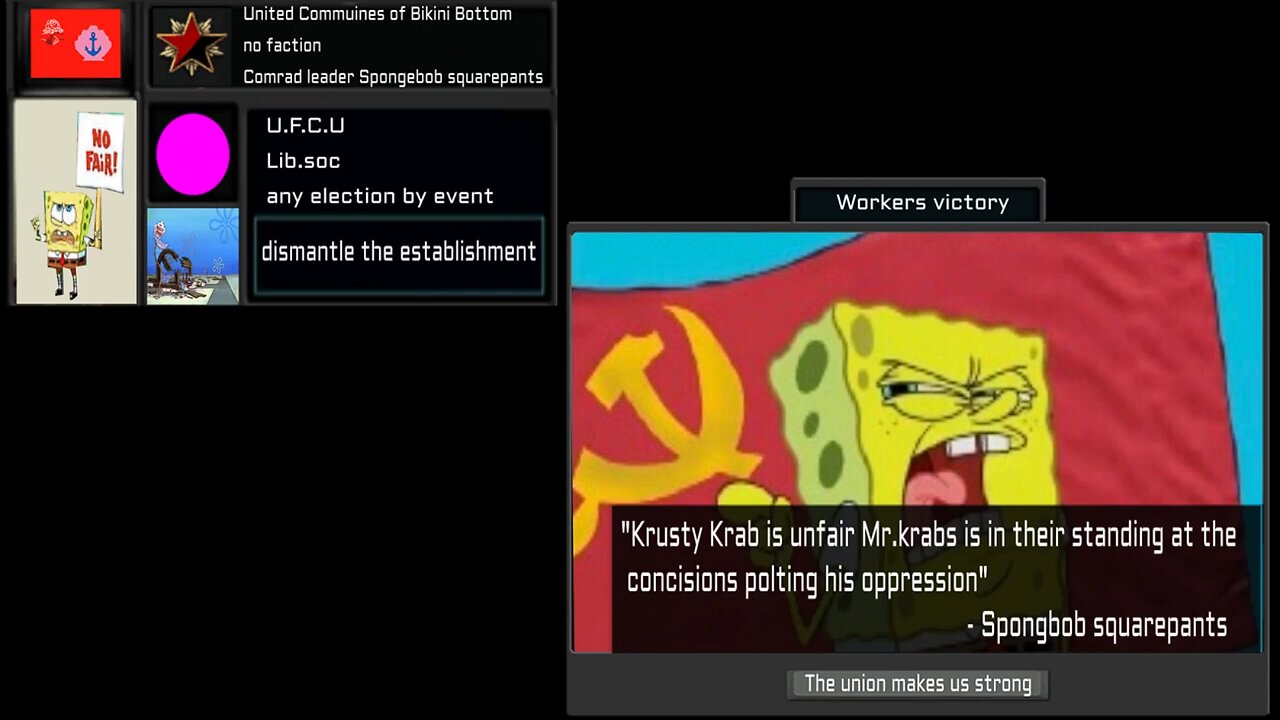 TNO Meme super-events- Bikini Bottom civil war unification events