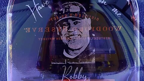 Laser etched photo on a Whiskey Bottle