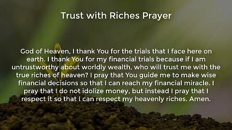 Trust with Riches Prayer (Miracle Prayer for Financial Help from God)