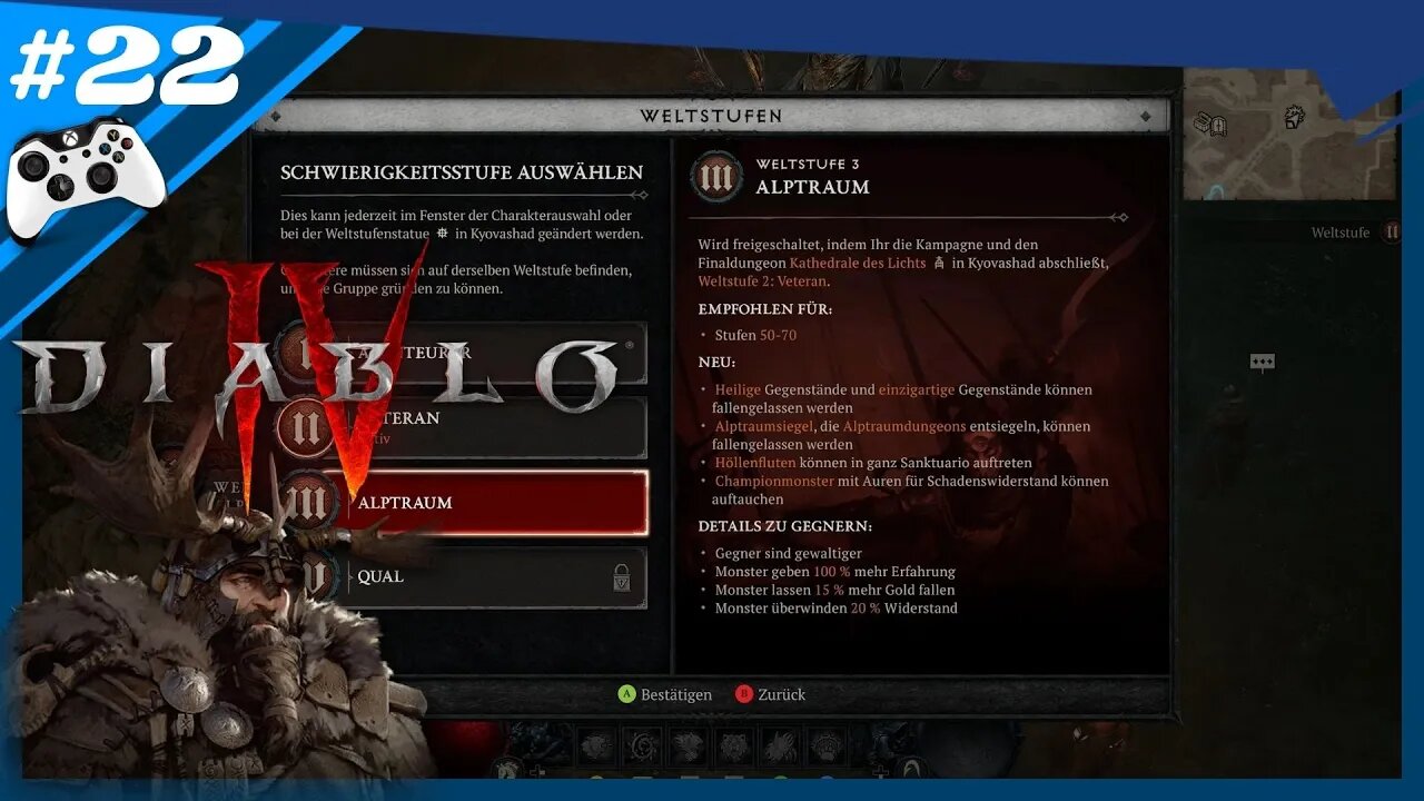 Diablo 4 Ep. 22 | Druide HC 53+ | Weltstufe 3 freischalten: Kathedrale des Lichts und Dungeons
