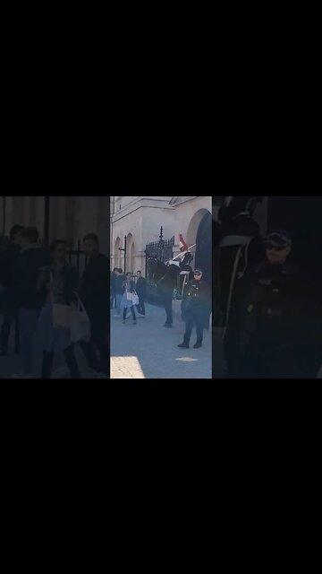 The kings guard shouts Shouts at her twice #horseguardsparade
