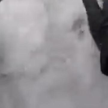 Dutch Cop Has Fun In A Snowball Fight