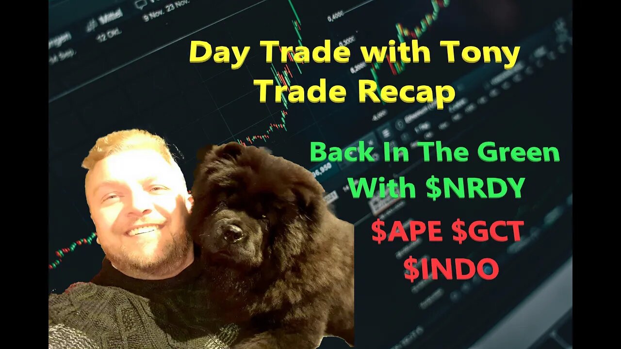 Day Trade With Tony Trade Recap $NRDY, $APE, $INDO & $GCT for +$1.3k small GREEN Day