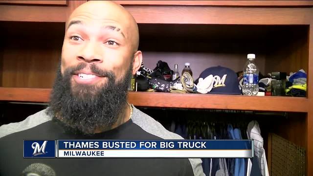 Brewers' Eric Thames gets pulled over in Milwaukee for ridiculously large truck