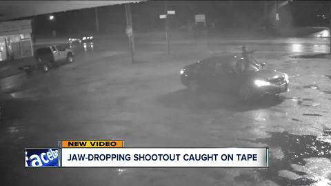 Video: Children nearly gunned down in chaotic parking lot firefight