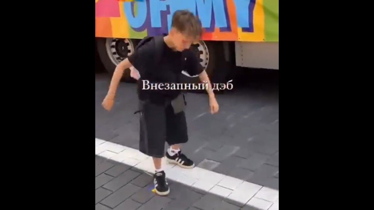 Kid Is Handed A Progress Pride Flag And Proceeds To Throw It On The Ground And Stomp On It