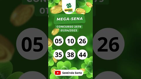 🍀 Resultado MEGA-SENA 2579 | 01/04/23 | Sentindo Sorte #shorts