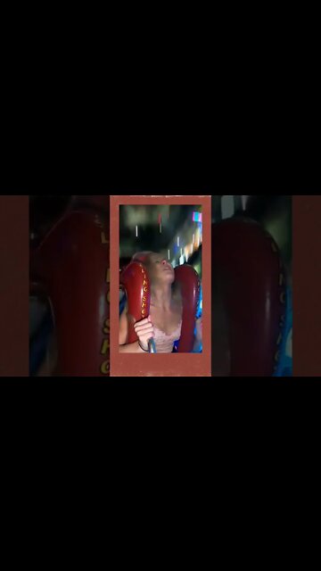 slingshot ride girl falls out / slingshot rider girl part 37 #shorts
