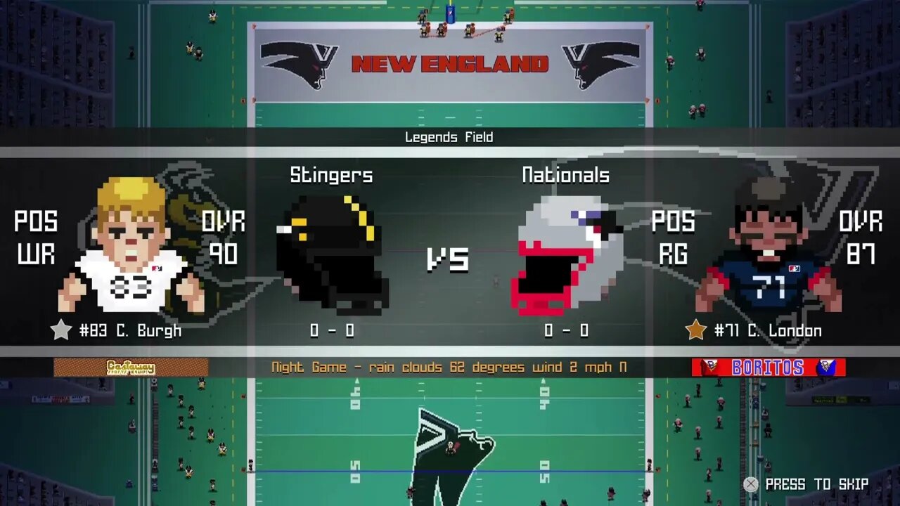 EFL:1-13- Pittsburgh Stingers (0-0) @ New England Nationals (0-0) - Legend Bowl - Week 1 -Intros