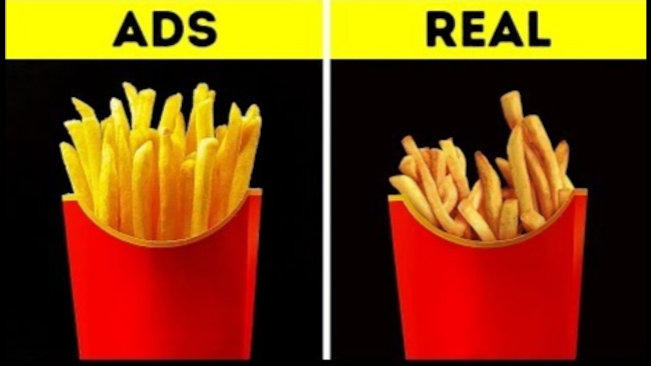 FOOD IN COMMERCIALS VS. IN REAL LIFE in 2021.