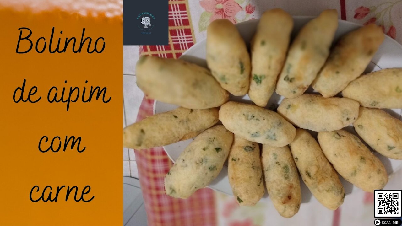 Bolinho de aipim com carne moída