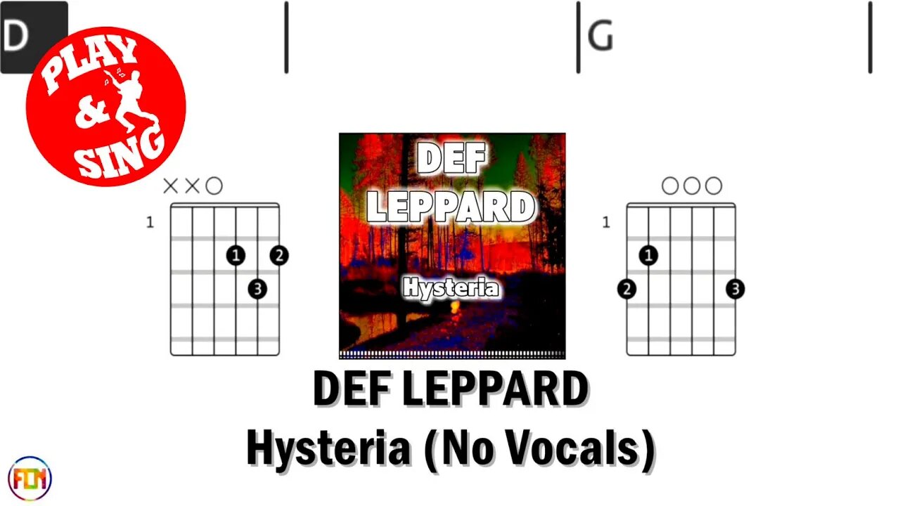 DEF LEPPARD Hysteria FCN GUITAR CHORDS & LYRICS NO VOCALS