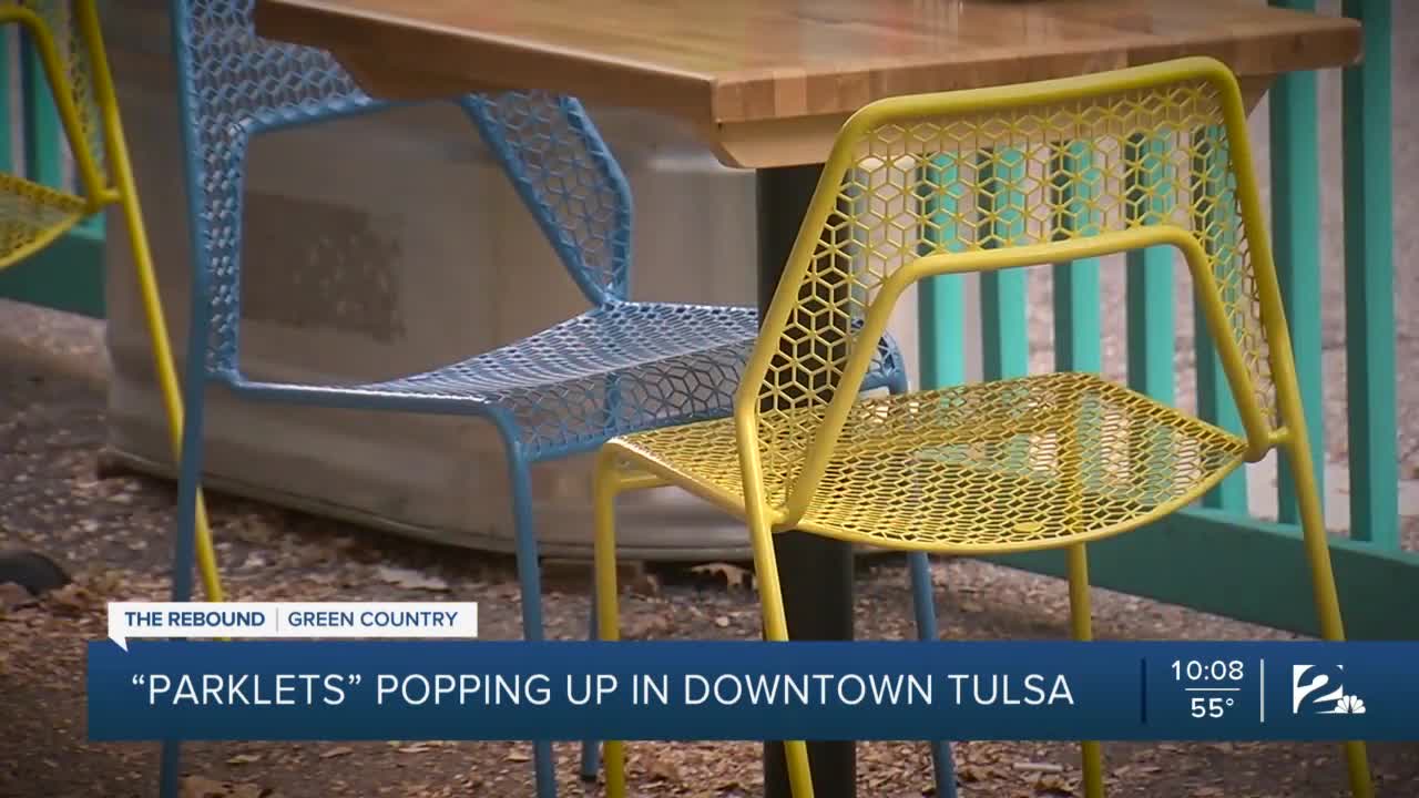 'Parklets' popping up in downtown Tulsa