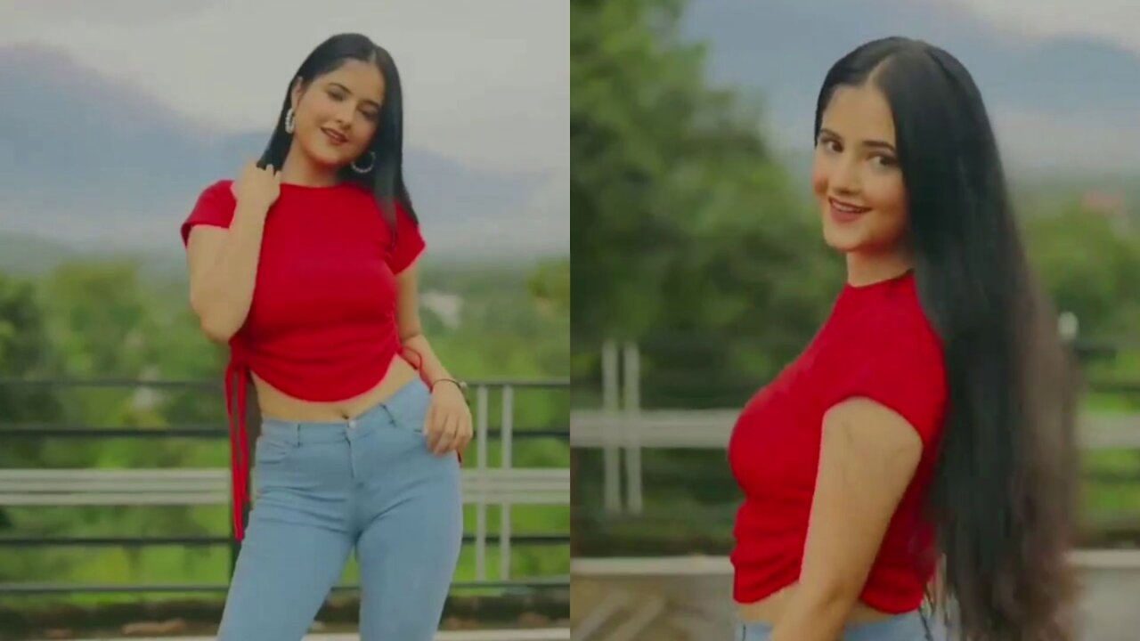 Cute indian women wear red dress with jean #cutegirl #beautygirl #indiangirl