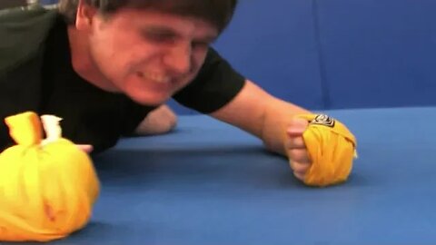 Guy takes a kick from a BLACK BELT KICKBOXER